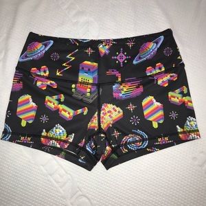 Feed Me Fight Me Rainbow Pixel Shorts